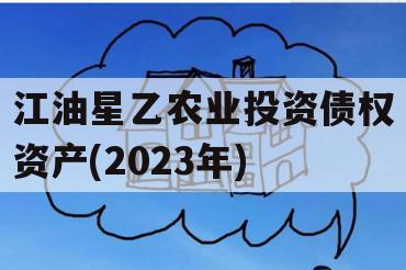 江油星乙农业投资债权资产(2023年)