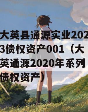 大英县通源实业2023债权资产001（大英通源2020年系列债权资产）