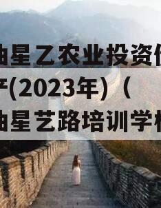 江油星乙农业投资债权资产(2023年)（江油星艺路培训学校电话）