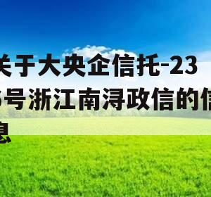 关于大央企信托-236号浙江南浔政信的信息