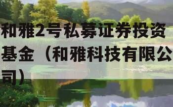 和雅2号私募证券投资基金（和雅科技有限公司）