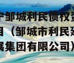 济宁邹城利民债权资产项目（邹城市利民建设发展集团有限公司）