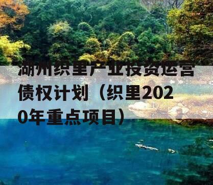 湖州织里产业投资运营债权计划（织里2020年重点项目）