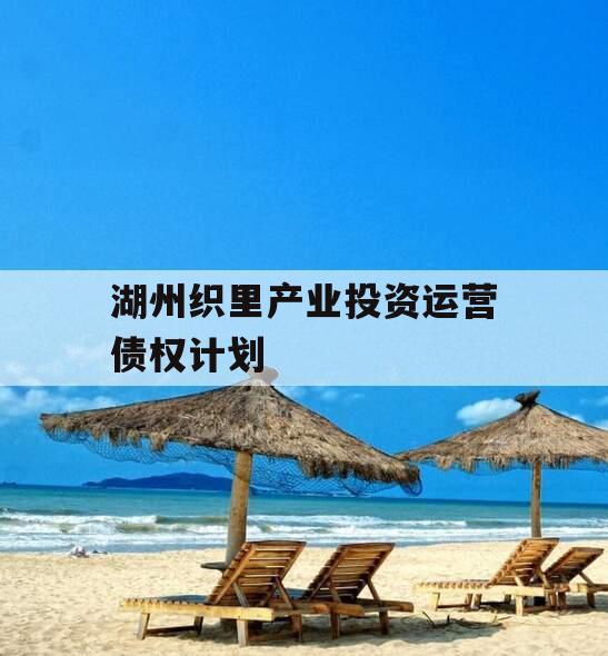 湖州织里产业投资运营债权计划