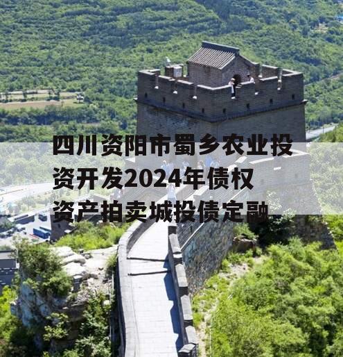 四川资阳市蜀乡农业投资开发2024年债权资产拍卖城投债定融