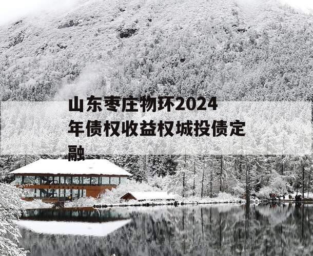 山东枣庄物环2024年债权收益权城投债定融