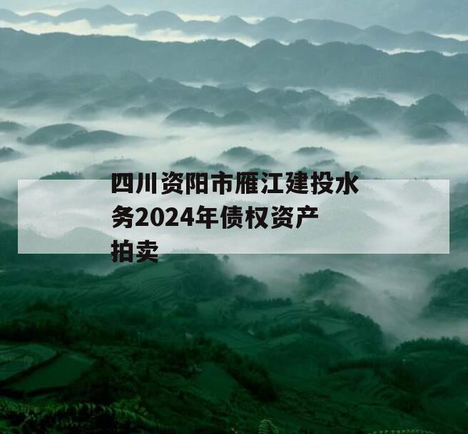 四川资阳市雁江建投水务2024年债权资产拍卖