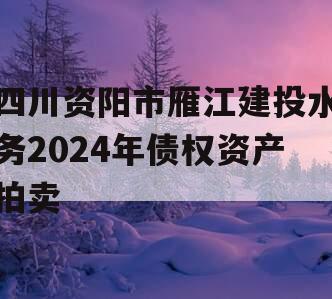 四川资阳市雁江建投水务2024年债权资产拍卖