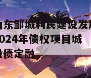 山东邹城利民建设发展2024年债权项目城投债定融