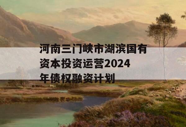 河南三门峡市湖滨国有资本投资运营2024年债权融资计划