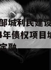 山东邹城利民建设发展2024年债权项目城投债定融