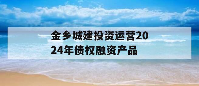 金乡城建投资运营2024年债权融资产品