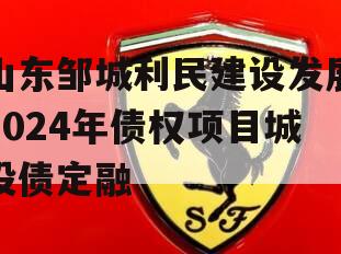 山东邹城利民建设发展2024年债权项目城投债定融