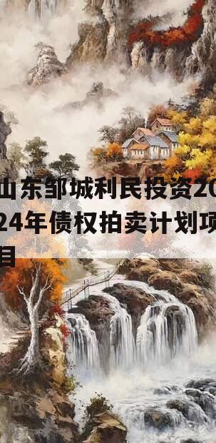 山东邹城利民投资2024年债权拍卖计划项目