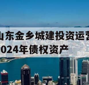 山东金乡城建投资运营2024年债权资产