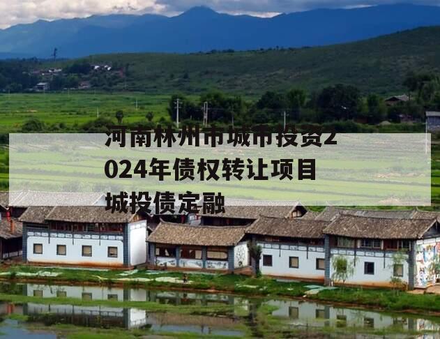 河南林州市城市投资2024年债权转让项目城投债定融