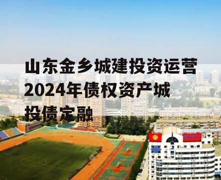 山东金乡城建投资运营2024年债权资产城投债定融