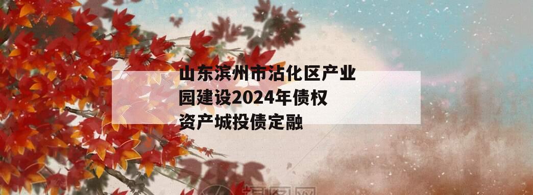 山东滨州市沾化区产业园建设2024年债权资产城投债定融