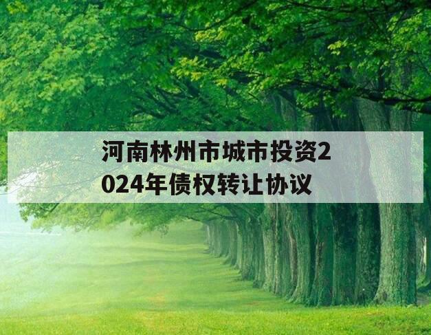 河南林州市城市投资2024年债权转让协议