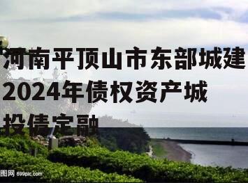 河南平顶山市东部城建2024年债权资产城投债定融