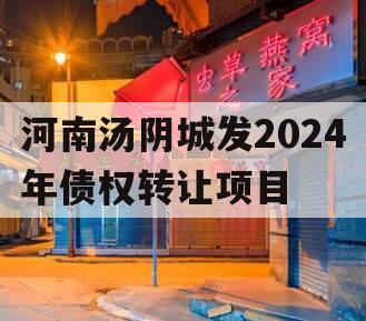 河南汤阴城发2024年债权转让项目