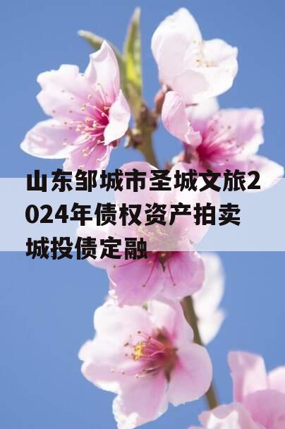 山东邹城市圣城文旅2024年债权资产拍卖城投债定融