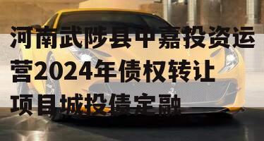 河南武陟县中嘉投资运营2024年债权转让项目城投债定融