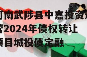 河南武陟县中嘉投资运营2024年债权转让项目城投债定融