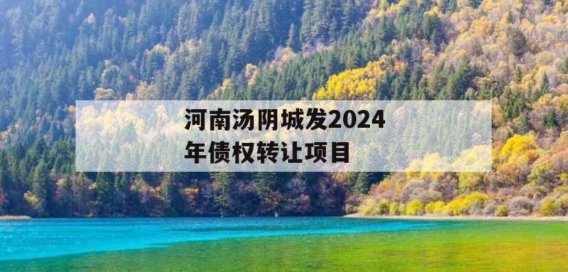 河南汤阴城发2024年债权转让项目