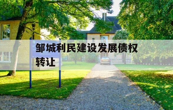 邹城利民建设发展债权转让