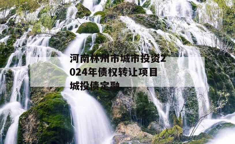 河南林州市城市投资2024年债权转让项目城投债定融