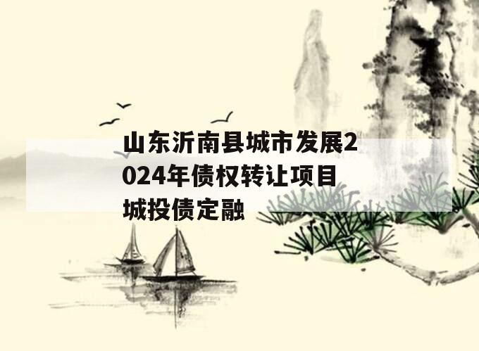 山东沂南县城市发展2024年债权转让项目城投债定融