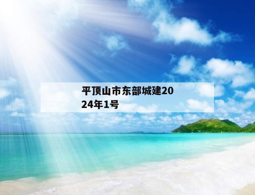 平顶山市东部城建2024年1号