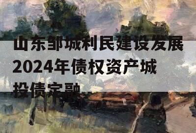 山东邹城利民建设发展2024年债权资产城投债定融