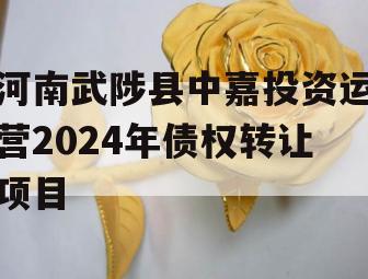 河南武陟县中嘉投资运营2024年债权转让项目