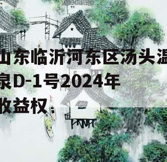 山东临沂河东区汤头温泉D-1号2024年收益权