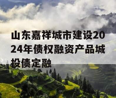 山东嘉祥城市建设2024年债权融资产品城投债定融